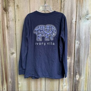 Ivory Ella Elephant Long Sleeve T-Shirt Size Med